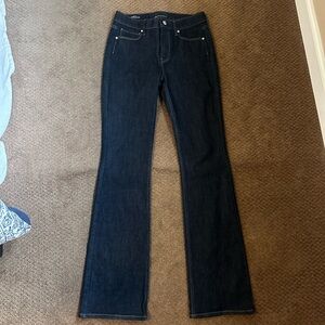 White House Black Market Dark Indigo High-Rise Skinny Flare Sculpt Boot Cut Jean